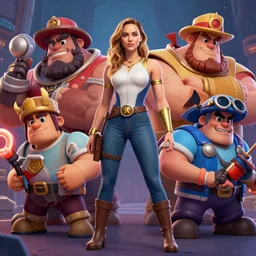 gal gadot, clash royal style characters, unreal engine 5, octane render, detailed, brawl stars, cinematografic, cinema 4 d, artstation trending
