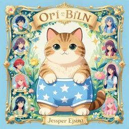 fat tabby cat wearing light blue boxers with white stars on them fanart ornate fantasy ori and the blind forest cover style official behance hd artstation by Jesper Ejsing, by RHADS, Makoto Shinkai and Lois van baarle, ilya kuvshinov, rossdraws pastel vibrant