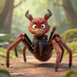 an anthropomorphic furry spider posing