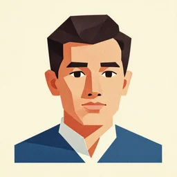 portrait grainy speckled 1 9 6 0 s advertising art low poly character design