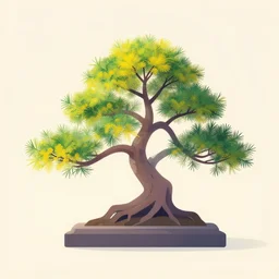 bonsai acacia! tree but minimalistic concept art by frank stella gilleard james whalen tom, colorful, soft light, trending on artstation, minimalism