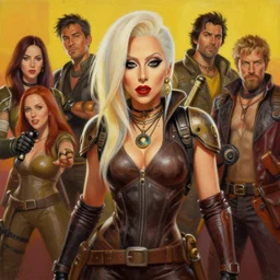 a portrait of lady gaga that looks like it is from borderlands, portrait painting, character design by feng zhu and loish and laurie greasley, victo ngai, andreas rocha, john harris