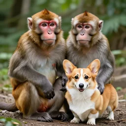 professional nature photography of a monkey mixed with a corgi