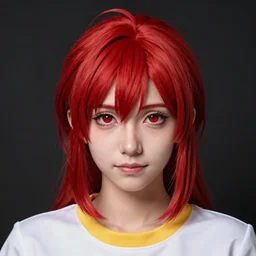 beautiful portrait of hisoka morow, red hair, white shirt with yellow hem, realistic anime, hyper realistic concept headshot art, sharp, digital matte painting, art by luis royo, greg rutkowski, wlop, dramatic lighting, trending on artstation