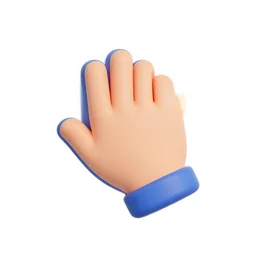 isometric 3 d icon of a hand in stock illustration style, 3 d render, white background