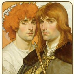 arthur pendragon and merlin. focus on their faces. highly detailed painting by gaston bussiere, craig mullins, j. c. leyendecker, alphonse mucha 8 k