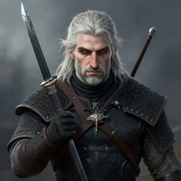portrait of witcher, highly detailed, digital painting, 8 k render, centered