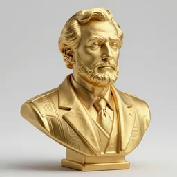 golden artdeco bust of george soros as the god of money, highly detailed, digital painting, artstation, concept art, illustration, art by artgerm and greg rutkowski and alphonse mucha