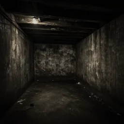 photograph of a old house basement, dark, eerie