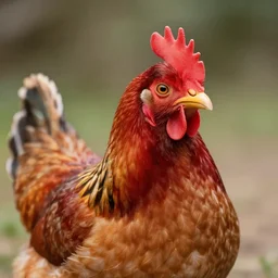 adorable crimson chicken