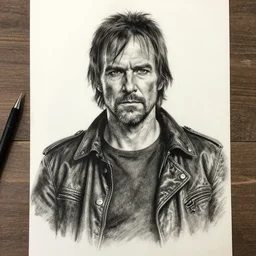 Rick Grimes, charcoal drawing