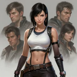 tifa lockhart as a ruggedly handsome heroine, intricate, elegant, highly detailed, centered, digital painting, artstation, concept art, smooth, sharp focus, illustration, art by artgerm and donato giancola and joseph christian leyendecker, ross tran, wlop