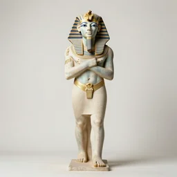 full body portrait of ramses statue, sharp focus, volumetric light, pastels lightings, micro details, ( ( ( gold intricate ) ) ) photorealism, crisp, dirty pale background, hasselblad camera, by annie leibovitz