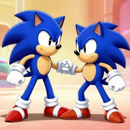 a fight between sonic and robotnic