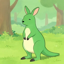 a happy green kangaroo by chiho aoshima