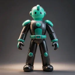 accurate detailed pvc inflatable black & teal colored action figure god, full body, futuristic, concept art, character only, detailed art, adidas streetwear, figurine!!!, studio lighting, grey background, no shadow, trending on artstation, 4 k, sharp, highly - detailed, focus on face!!!