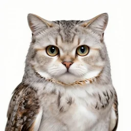 portrait of a owl cat, hybrid chimera mix between a cat and an owl, with the body of a cat and face of an owl, concept art, smooth, fine lines, natural geographic wildlife, biology book illustration by greg rutkowski, greg hildebrandt, tim hildebrandt