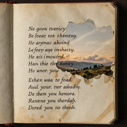a torn page of a notebook with a love poem written in ink, paper is weathered and stained while the text is smudged worn disintegrated discolored