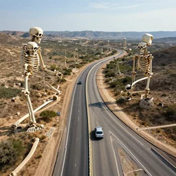 highways made of giant skeletons