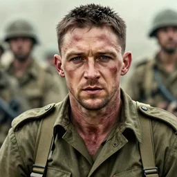 tom hardy as a soldier in vietnam, wounded | | realistic shaded, fine details, fine - face, realistic shaded lighting painting by greg rutkowski, diego gisbert llorens, magali villeneuve, artgerm, jeremy lipkin, michael garmash, rob rey