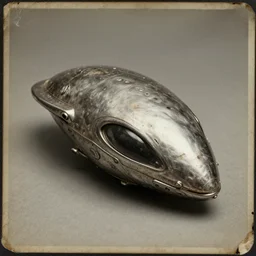 a old worn photograph of an unusual metallic alien object