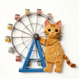 cat made out of ferris wheels
