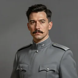 portrait of a man by greg rutkowski, british features, short black hair in military style, moustache, perfect military composure, wearing gray imperial captain uniform, star wars expanded universe, he is about 4 0 years old, highly detailed portrait, digital painting, artstation, concept art, smooth, sharp foccus ilustration, artstation hq