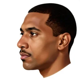 a mexican man's face in profile, brown skin, white background, dynamic lighting, ultra detailed, 4 k, illustration, by kadir nelson, kehinde wiley, alice neel