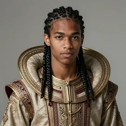 young jaden smith as ancient libu, cornrows, broad collar, intricate, elegant, highly detailed, digital painting, artstation, concept art, smooth, sharp focus, illustration, orientalism, bouguereau, rutkowski, mucha