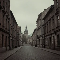 Gloomy 19th century european city