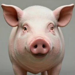realistic photo of a pig human hybrid, pig with human face, human eyes, human lips, sharp focus, kate clark's sculptures, artist liu xue