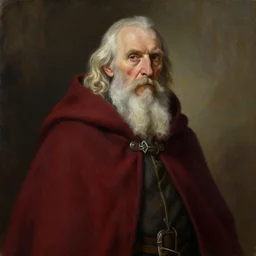 old man+dark red cape+fantasy+painting+stylized+highly detailed+rich color