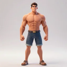 disney male [ muscular, shirtless ]!!, trending on artstation, front view!!, portrait!!, contest winner, intricate, [ 4 k realism ]!!, 3 d render, zbrush!!, zbrush contest winner, full body!!, bright, sharp, artstation 3 d, cgsociety best