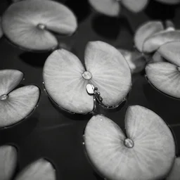 zoomed in lilypad, award winning black and white photography