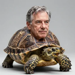 mitch mcconnell sticking his head out of a turtle shell, jaws, gray hair, octane render, unreal 5 engine