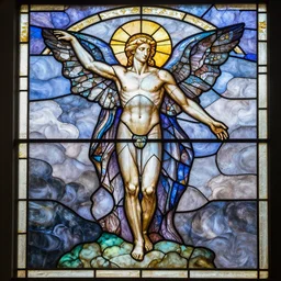 cloud strife vitruvian man stained glass
