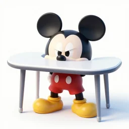 angry table with mickey mouse legs