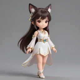 Ahri as God of Beautifully, full body shot, cute, fantasy, elegant, highly detailed, digital painting, 4k, HDR, concept art, smooth, sharp focus, illustration