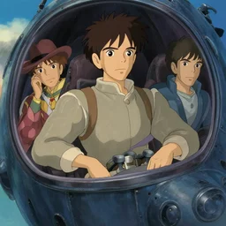 attractive male, spaceship, in the style of studio ghibli, j. c. leyendecker, greg rutkowski, artgerm