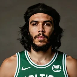 Portrait of Boston Celtics Jayson Tatum, Jayson Tatum as Che Guevara, Jayson Tatum as Guerilla Heroica, Black and White, by Alberto Korda, inspiring, dignifying, stoic, stoicism, national archives, digital art, trending on artstation, octane render