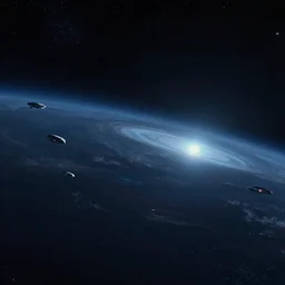 cinematic render of atmospheric deep space with no spaceships, volumetric lighting, john harris, john berkey