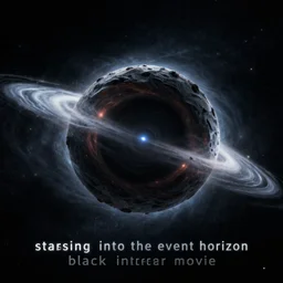 “starship passing into the event horizon, black hole, interstellar movie”