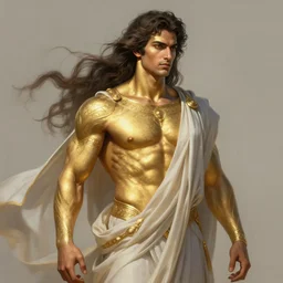 photo portrait of avan jogia as a greek god, long hair, flowing robes, fit, handsome, upper body, muscular, fantasy, intricate, golden skin, elegant, highly detailed, digital painting, artstation, concept art, smooth, sharp focus, illustration, art by gaston bussiere and greg rutkowski