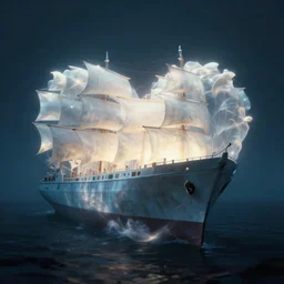 lost a thousand ships in my heart so easy,, ethereal volumetric light sharp focus,