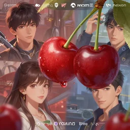 closeup cherries concept art by 司 机 and 黄 凤 年 啊, rongzhen luo, fenghua zhong, ruan jia. fine details, trending on artstation. nexon, tencent, netease, huaban, wechat, bilibili, neowiz, kakao games