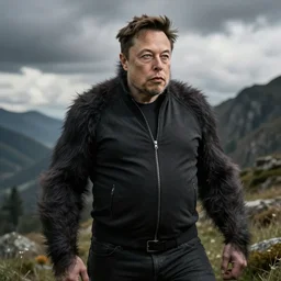 Elon Musk as an ape, photorealistic