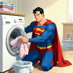 superman doing the laundry