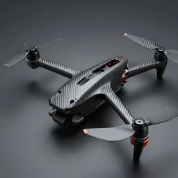 high resolution render carbonfiber drone frame aerodynamic highly detailed