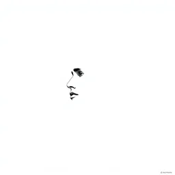 contour of a face in the sky, outline drawing, monochrome, magritte