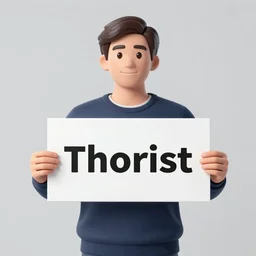 man holding a sign that says theorist